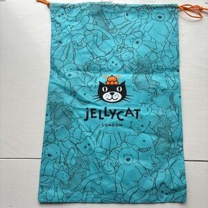 Jellycat London Blue Character Print Drawstring Gift Bag Dust‎ Bag Large 22x15